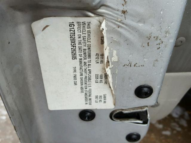 1G1ZT528X5F262605 - 2005 CHEVROLET MALIBU LS 银色 照片 10