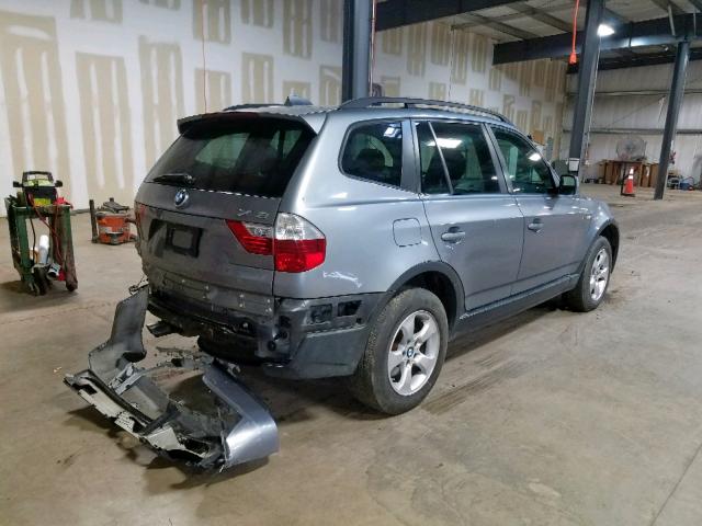 WBXPC93467WF26378 - 2007 BMW X3 3.0SI GRAY photo 4