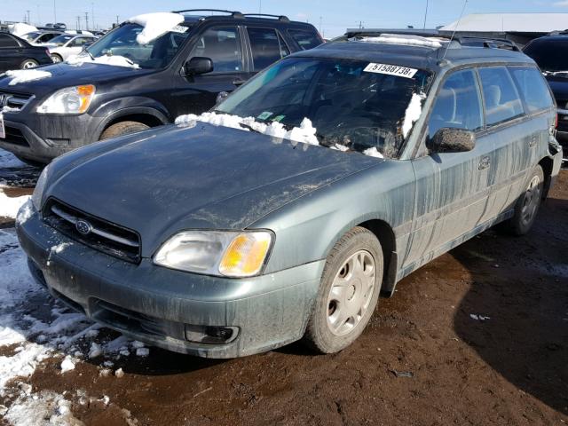 4S3BH6353Y6312382 - 2000 SUBARU LEGACY L GREEN photo 2