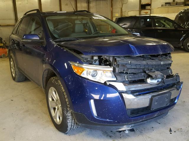 2FMDK3JC1DBB57283 - 2013 FORD EDGE SEL BLUE photo 1