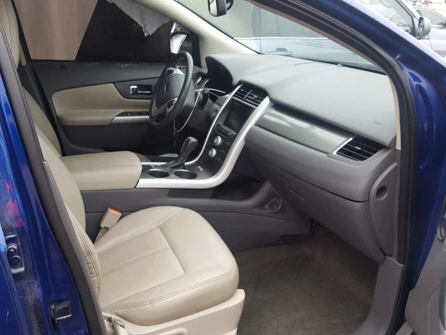 2FMDK3JC1DBB57283 - 2013 FORD EDGE SEL BLUE photo 5