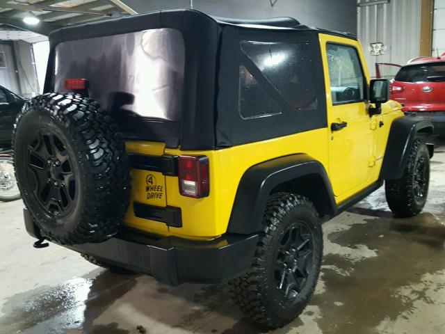 1C4AJWAG7FL609545 - 2015 JEEP WRANGLER S YELLOW photo 4