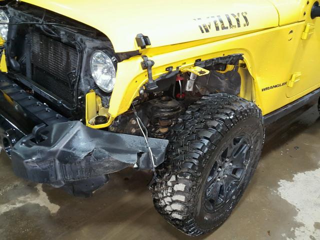 1C4AJWAG7FL609545 - 2015 JEEP WRANGLER S YELLOW photo 9