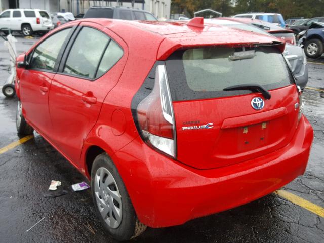 JTDKDTB39F1583192 - 2015 TOYOTA PRIUS C RED photo 3