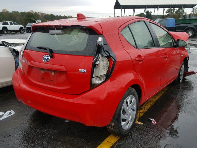 JTDKDTB39F1583192 - 2015 TOYOTA PRIUS C RED photo 4