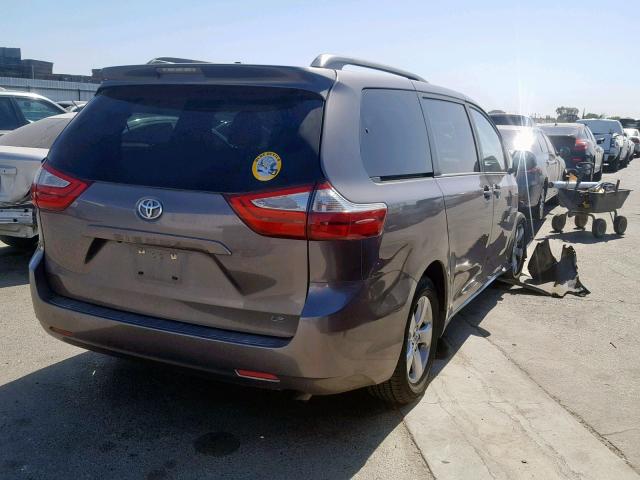 5TDKK3DC2FS637566 - 2015 TOYOTA SIENNA LE CHARCOAL photo 4