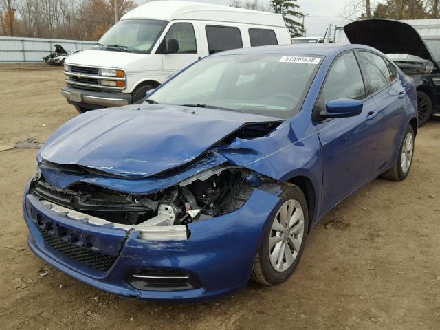 1C3CDFBB3ED768630 - 2014 DODGE DART SXT BLUE photo 2