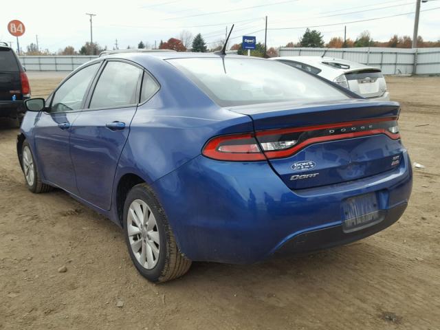 1C3CDFBB3ED768630 - 2014 DODGE DART SXT BLUE photo 3