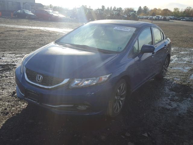 19XFB2F96EE200031 - 2014 HONDA CIVIC EXL BLUE photo 2