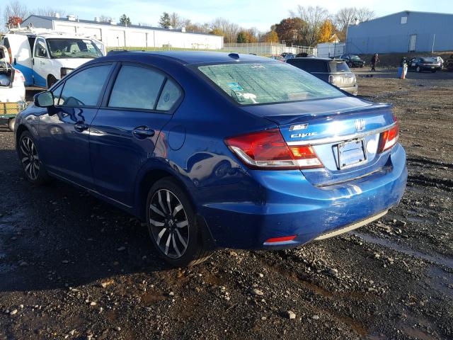 19XFB2F96EE200031 - 2014 HONDA CIVIC EXL BLUE photo 3