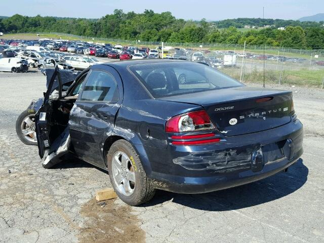 1B3EL56R22N355517 - 2002 DODGE STRATUS ES BLUE photo 3