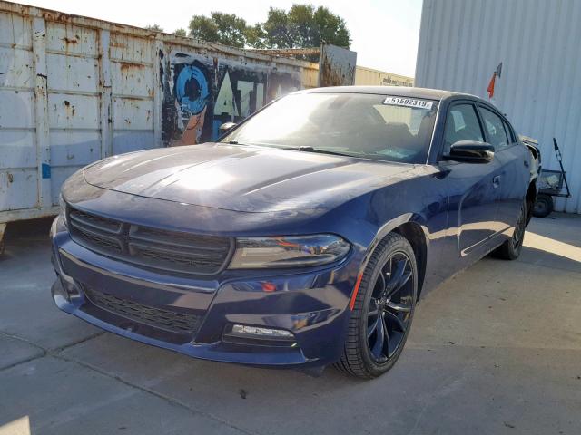 2C3CDXHG7GH139967 - 2016 DODGE CHARGER SX BLUE photo 2