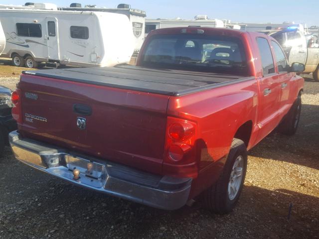 1D7HE48K26S698387 - 2006 DODGE DAKOTA QUA RED photo 4