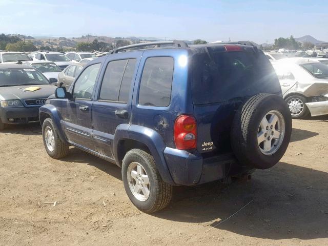 1J8GL58K92W357792 - 2002 JEEP LIBERTY LI BLUE photo 3