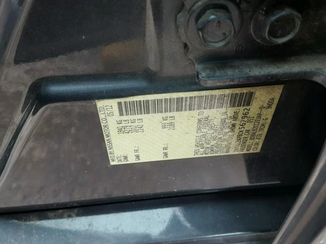 1N4AL2AP8CN567962 - 2012 NISSAN ALTIMA BAS CHARCOAL photo 10