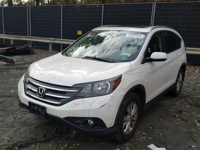 5J6RM3H77EL022513 - 2014 HONDA CR-V EXL WHITE photo 2