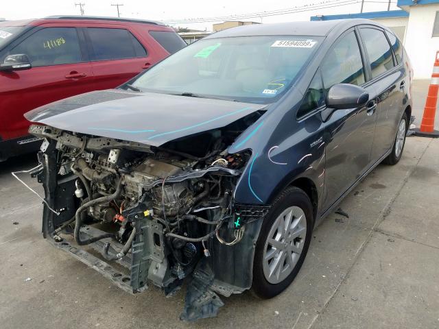 JTDZN3EU7E3365741 - 2014 TOYOTA PRIUS V GRAY photo 2