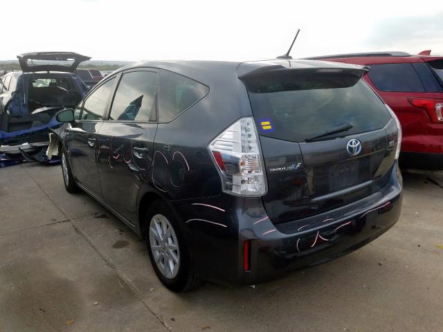 JTDZN3EU7E3365741 - 2014 TOYOTA PRIUS V GRAY photo 3