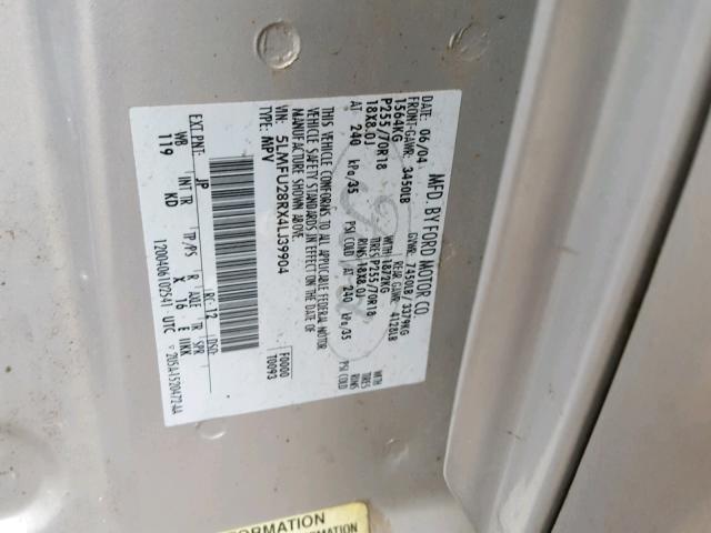 5LMFU28RX4LJ39904 - 2004 LINCOLN NAVIGATOR Сұр фото 10