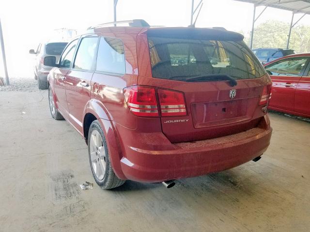 3D4GG67V89T242942 - 2009 DODGE JOURNEY R/ BURGUNDY photo 3