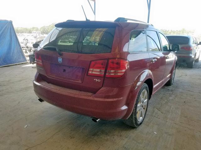 3D4GG67V89T242942 - 2009 DODGE JOURNEY R/ BURGUNDY photo 4