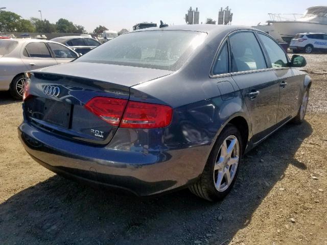 WAULF78K89N034047 - 2009 AUDI A4 2.0T QU GRAY photo 4