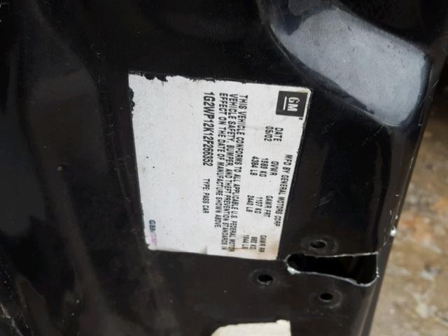 1G2WP12K12F266352 - 2002 PONTIAC GRAND PRIX BLACK photo 10