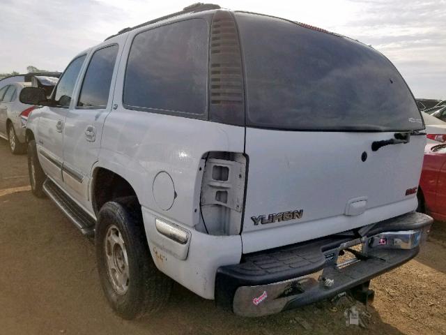 1GKEK13T71R170613 - 2001 GMC YUKON WHITE photo 3