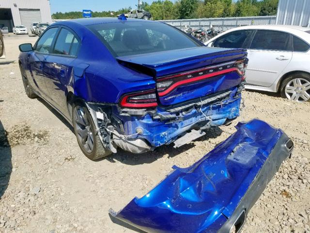 2C3CDXBG1KH575604 - 2019 DODGE CHARGER SX BLUE photo 3