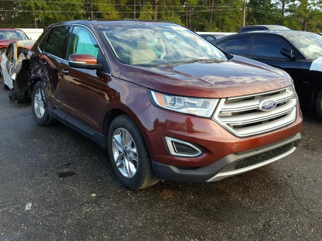 2FMTK3J91FBB41023 - 2015 FORD EDGE SEL ORANGE photo 1