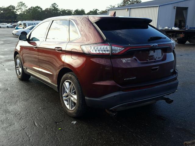 2FMTK3J91FBB41023 - 2015 FORD EDGE SEL ORANGE photo 3