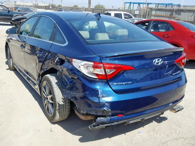 5NPE34AB6HH526622 - 2017 HYUNDAI SONATA SPO BLUE photo 3