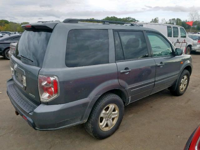 5FNYF182X8B047725 - 2008 HONDA PILOT VP GRAY photo 4