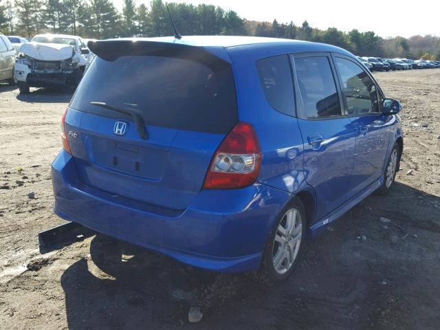 JHMGD38698S046051 - 2008 HONDA FIT SPORT BLUE photo 4