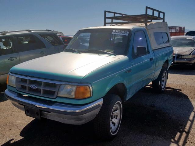 1FTCR10A1PPB00272 - 1993 FORD RANGER GREEN photo 2