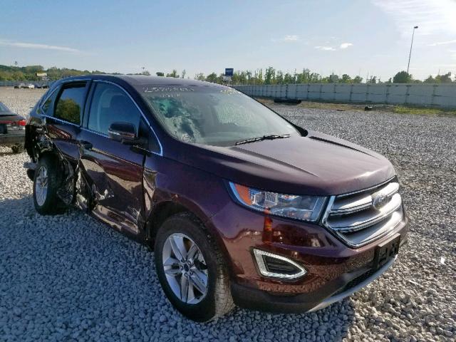 2FMPK4J89JBB28821 - 2018 FORD EDGE SEL BURGUNDY photo 1