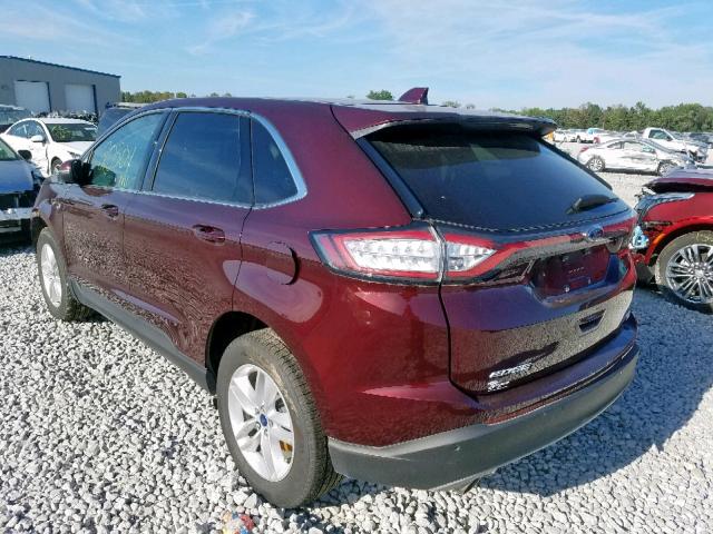 2FMPK4J89JBB28821 - 2018 FORD EDGE SEL BURGUNDY photo 3