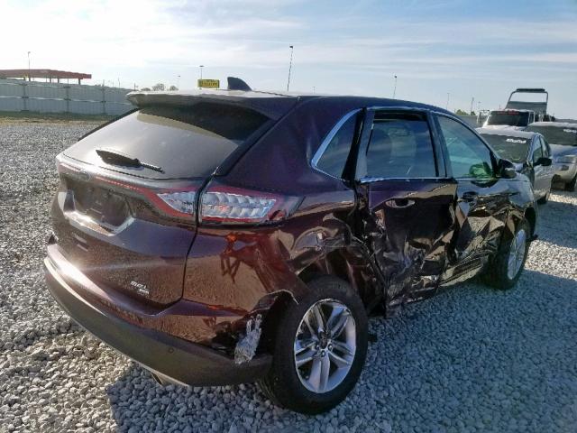 2FMPK4J89JBB28821 - 2018 FORD EDGE SEL BURGUNDY photo 4