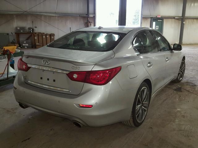 JN1BV7AR9FM400076 - 2015 INFINITI Q50 BASE SILVER photo 4