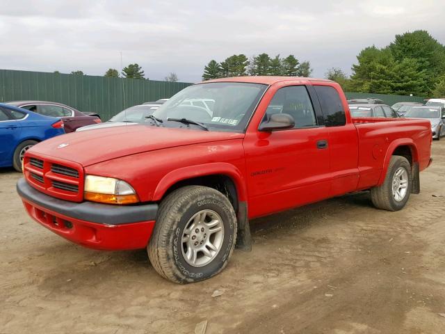 1B7GL32X62S668457 - 2002 DODGE DAKOTA SPO RED photo 2