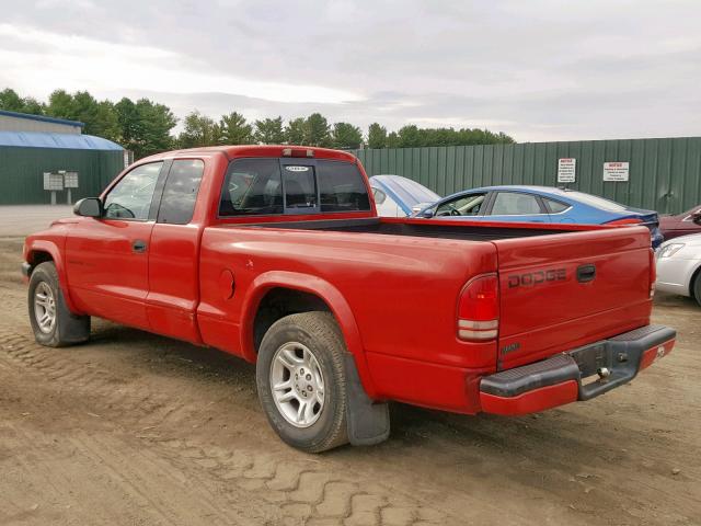 1B7GL32X62S668457 - 2002 DODGE DAKOTA SPO RED photo 3