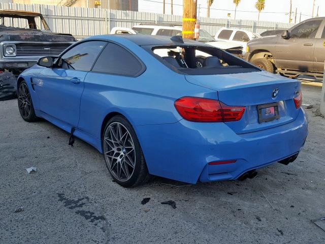 WBS3R9C51HK709768 - 2017 BMW M4 BLUE photo 3