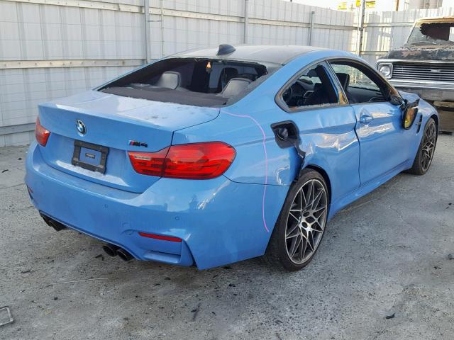 WBS3R9C51HK709768 - 2017 BMW M4 BLUE photo 4