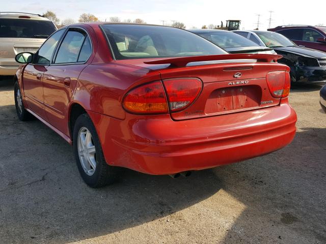 1G3NL52F23C251956 - 2003 OLDSMOBILE ALERO GL RED photo 3