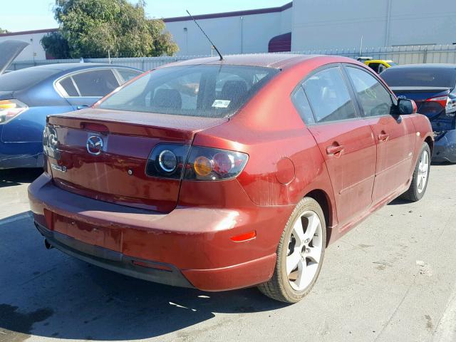 JM1BK324361416874 - 2006 MAZDA 3 S RED photo 4