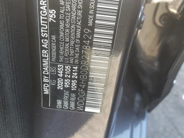 WDDGF4HB0DR278429 - 2013 MERCEDES-BENZ C 250 GRAY photo 10