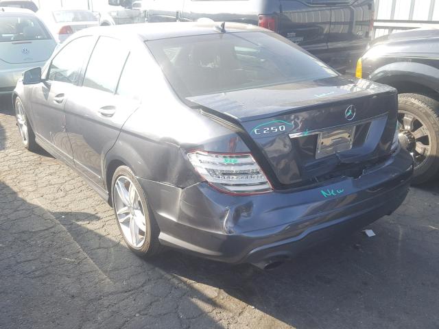 WDDGF4HB0DR278429 - 2013 MERCEDES-BENZ C 250 GRAY photo 3