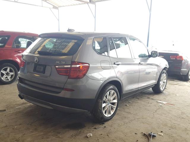 5UXWX9C51D0A27863 - 2013 BMW X3 XDRIVE2 GRAY photo 4