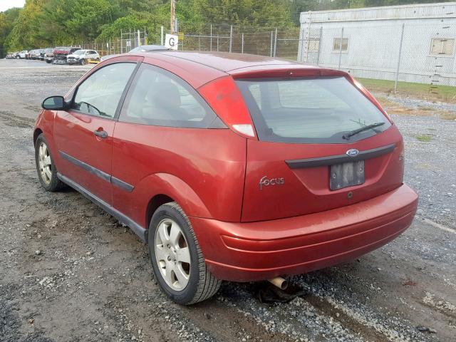 3FAFP31311R128433 - 2001 FORD FOCUS ZX3 RED photo 3