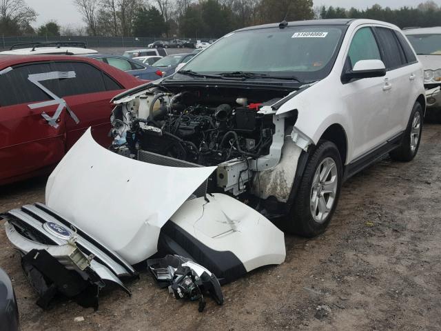 2FMDK3J96DBC37148 - 2013 FORD EDGE SEL WHITE photo 2